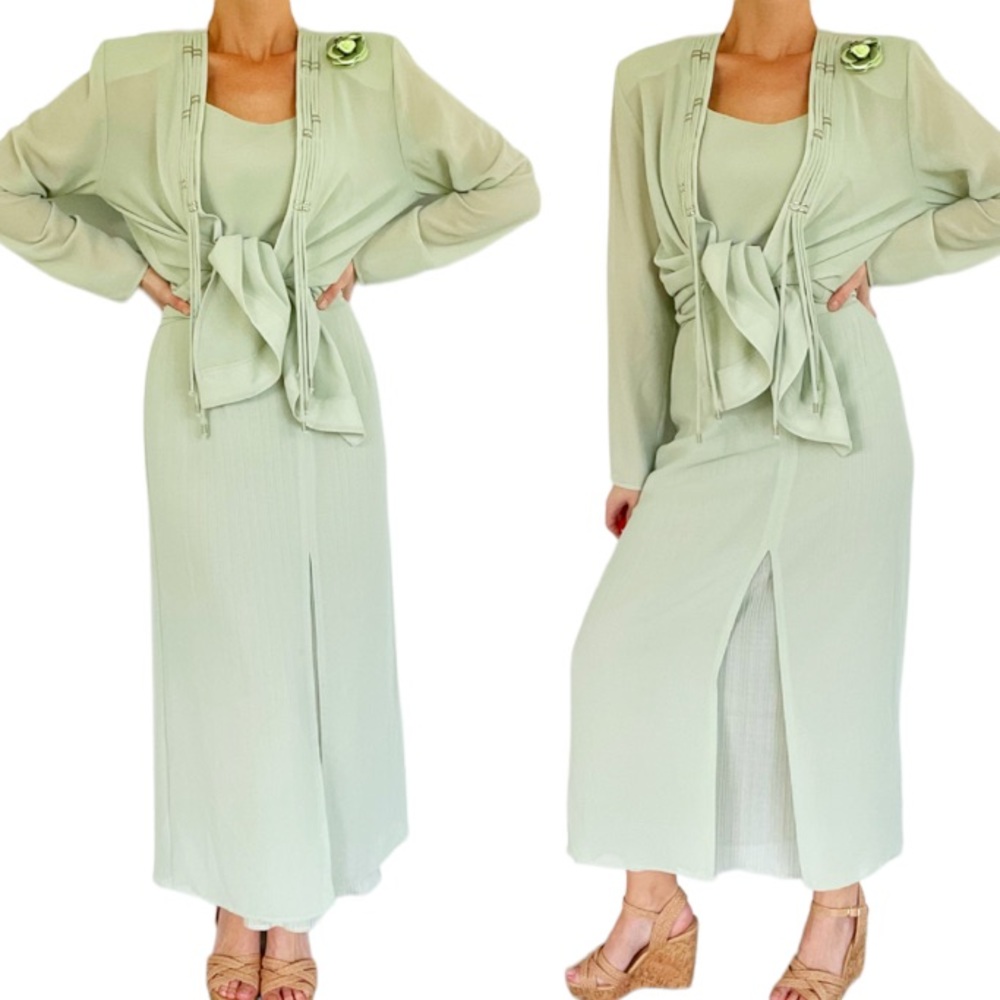 Vintage She’s Line mint green 3-piece matching skirt set size 10